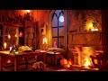 wizard s magic room ambience ✨ fireplace and indoor wind sound for relaxation focus sleep