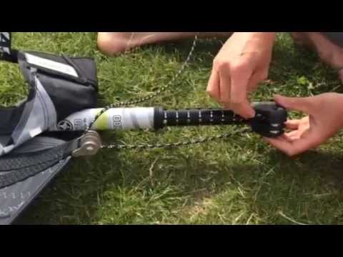 How to thread a 0-degree windsurfing sail pulley downhaul