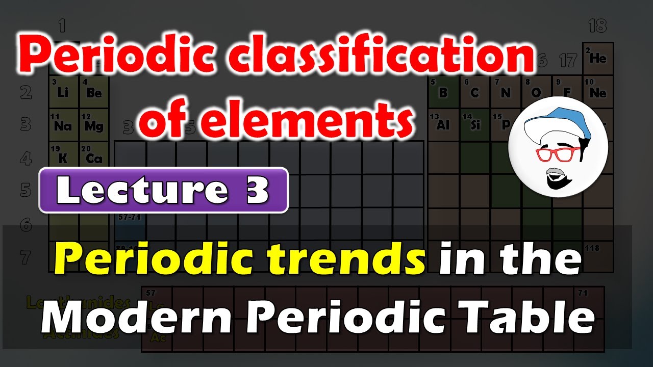 PERIODIC TRENDS IN MODERN PERIODIC TABLE || Periodic classification of elements Class 10 SSC CBSE