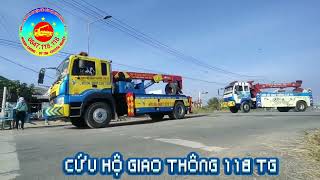 Cứu hộ giao thông 118 TG hỗ trợ khách hàng kéo xe đi công trình
