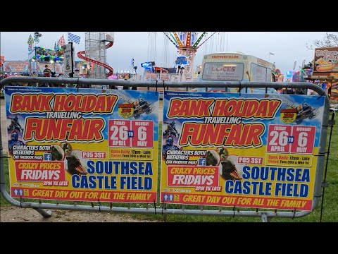 Southsea Castle Field Bank Holiday Funfair Walkthrough April 2024 #funfair #fairground #fyp