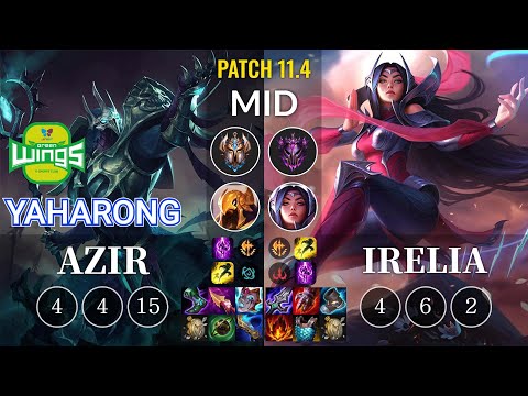 JAG Yaharong Azir vs Irelia Mid - KR Patch 11.4