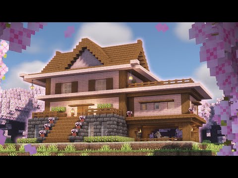 Minecraft: How To Build A Cherry Blossom Mansion (House Tutorial)