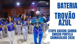 BATERIA BAMBAS DA ORGIA NA FINAL DA ETAPA GAUCHA SAMBA ENREDO PORTELA CARNAVAL RIO DE JANEIRO 2026