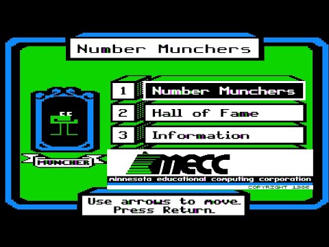 Number Munchers - longplay gameplay - MECC, 1986 - Apple II - edutainment - YouTube