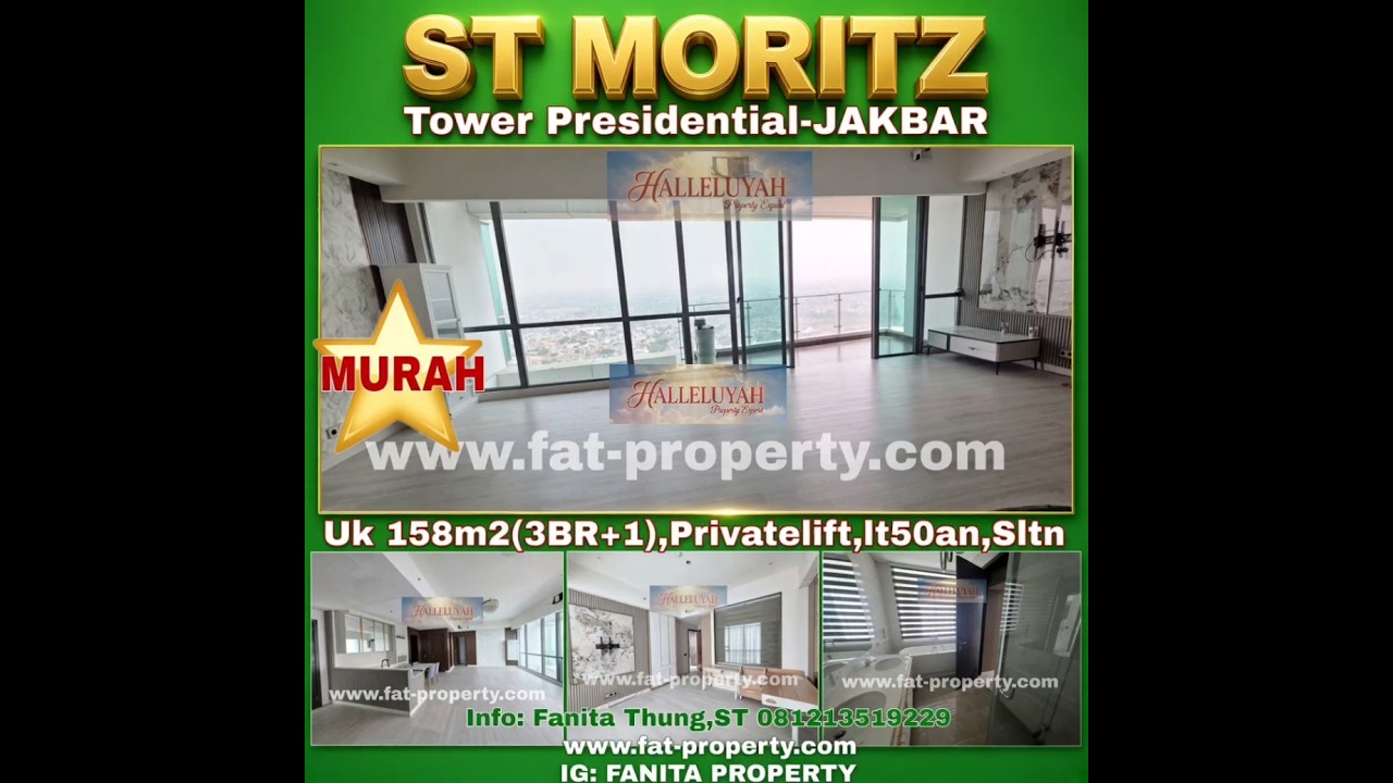 Cheap! For Sale St Moritz Apartment Presidential Tower, Puri Indah, West Jakarta.