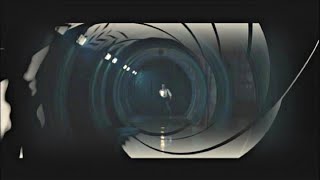 Bond in-film gun barrel-like turn, shoot, No Time to Die tunnel