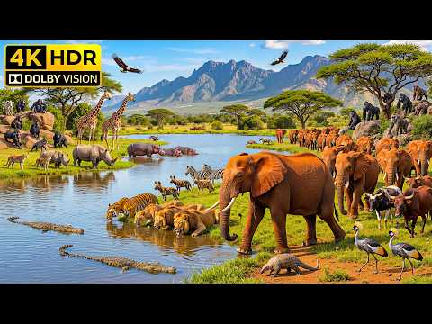 AFRICAN ANIMALS 4K ULTRA HD 60FPS | Vibrant African Wildlife Music, African Music (Dynamic Colorful)