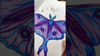 coloring a LUNA moth 💜