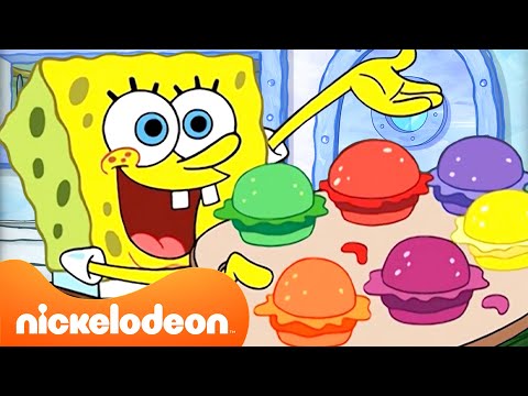 Bob Esponja | Os Melhores Momentos de Comida do Bob Esponja (Temporadas 1–4) 🍔 | Nickelodeon
