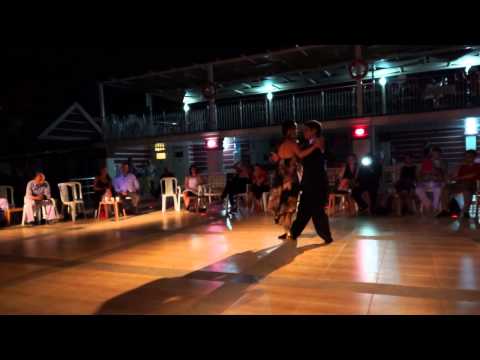  Adrian Veredice  and  Alejandra Hobert  are  dancing  to  the  tango  "  Desencuentro  "