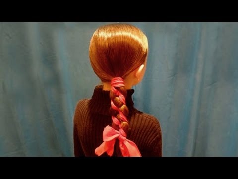 Candy Cane Braid with Ribbon