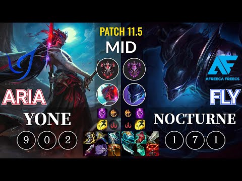 CGA Aria Yone vs AF Fly Nocturne Mid - KR Patch 11.5