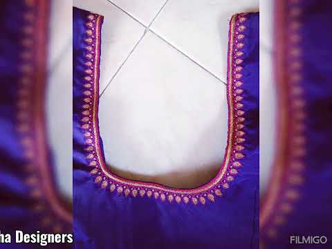 Deeksha Designers#simple hand work embroidery 🪡 blouse.