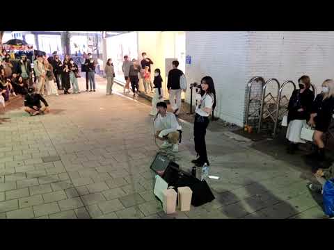SATURDAY. YU KAGAWA & SHINHWA. EXHILARATING INTERACTIVE BUSKING SKETCH. HONGDAE.