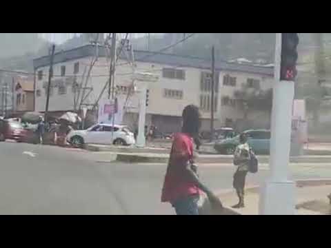 Traffic 🚦lights installed on the new hillside bypass Road Junction in the East of Sierra Leone