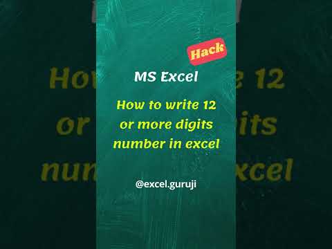 How to write 12 or more digit numbers in excel #shorts
