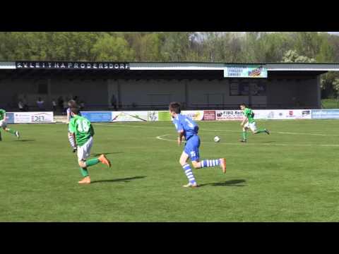 Lukas Wessely (Mattersburg A) trifft nach 34 Minuten zum 1:2.