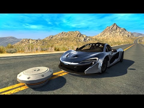 Low Hight Bollard Crashes #3 - BeamNG drive