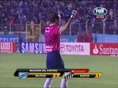 BOLIVAR resumen del partido vs SANTOS (el ridiculo neymar) 2012