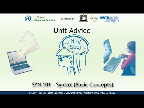 SYN101 - Unit Advice (Syntax - Basic Concepts)