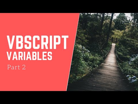 Vbscript Part 2 Variables