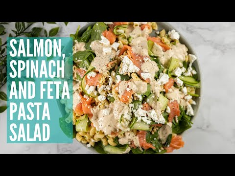 Salmon, Spinach and Feta Pasta Salad