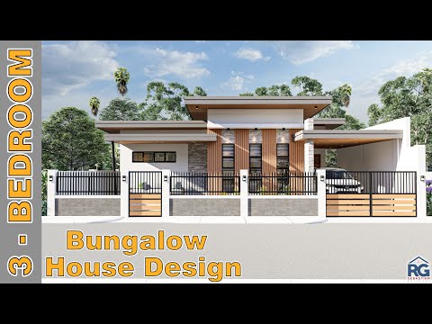 3-Bedroom Bungalow House Design  with Pool #architecture #construction #bungalow
