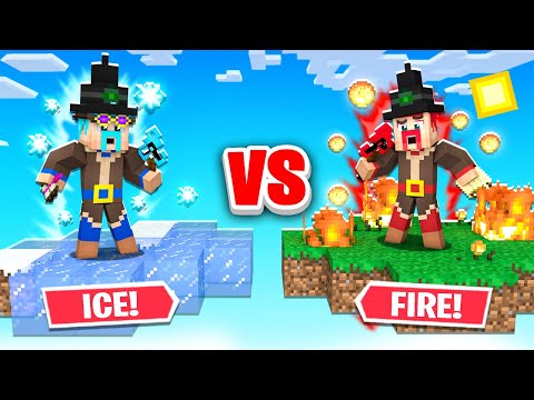 USING FIRE Magic vs ICE Wizard in Minecraft