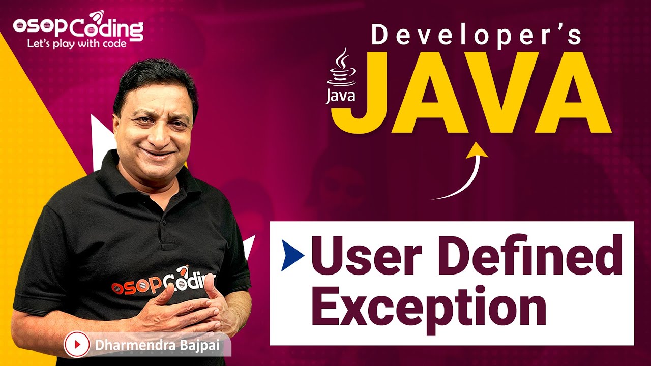 User Defined Exception | Custom Exceptions | Exception Handling | Java for Developers | #Java #Lec72