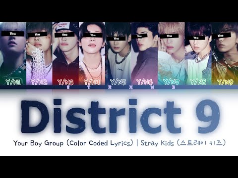 [Your Boy Group] District 9 - Stray Kids (9 Members) || Color Coded Lyrics (Han/Rom/Eng) ||