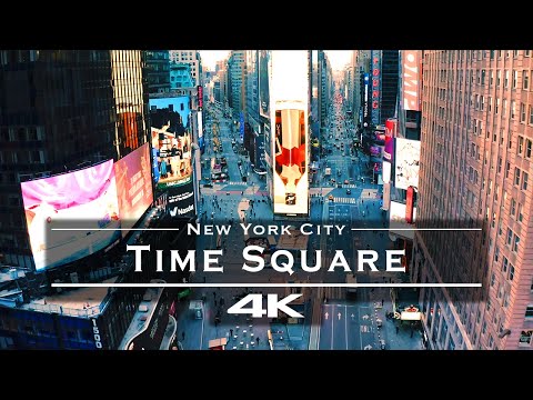 Time Square - New York City, USA 🇺🇸 - by drone [4K]