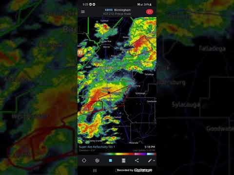 Tornado emergency Calera Alabama, debris signature. 3/25/21