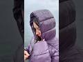 Beautiful Girl Wetlook In Rubber Hunter Wellies Rainboots Shiny Nylon Puffy Raincoat Zipping Hood