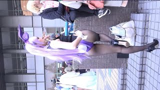 黒バニー2連発！黒ストッキングがまぶしい！美脚コスプレイヤー