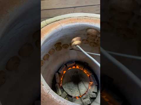 Traditional bread in a tandoor #cooking #homemade