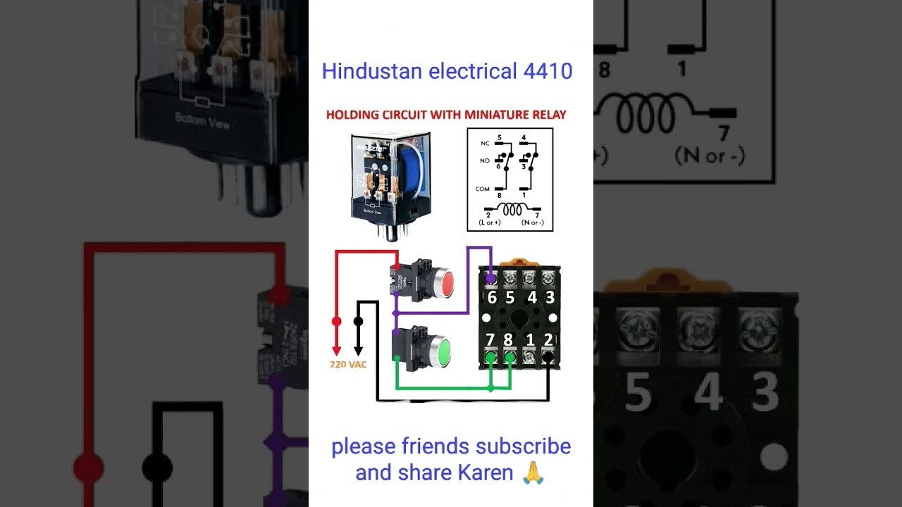RELAY HOLDING CIRCUIT CONTROL WIRING#8 PIN ELECTRICAL CONTROLLING RELAY#automobile#automation #star
