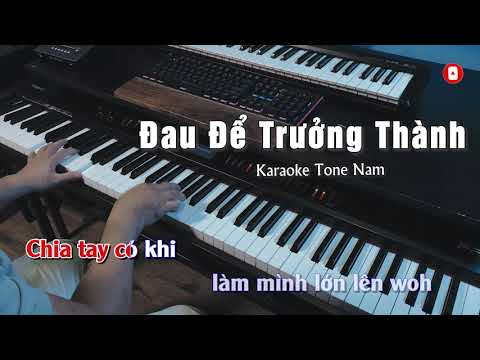 Đau Để Trưởng Thành Karaoke Tone Nam | Only C | Tuấn Lê Piano
