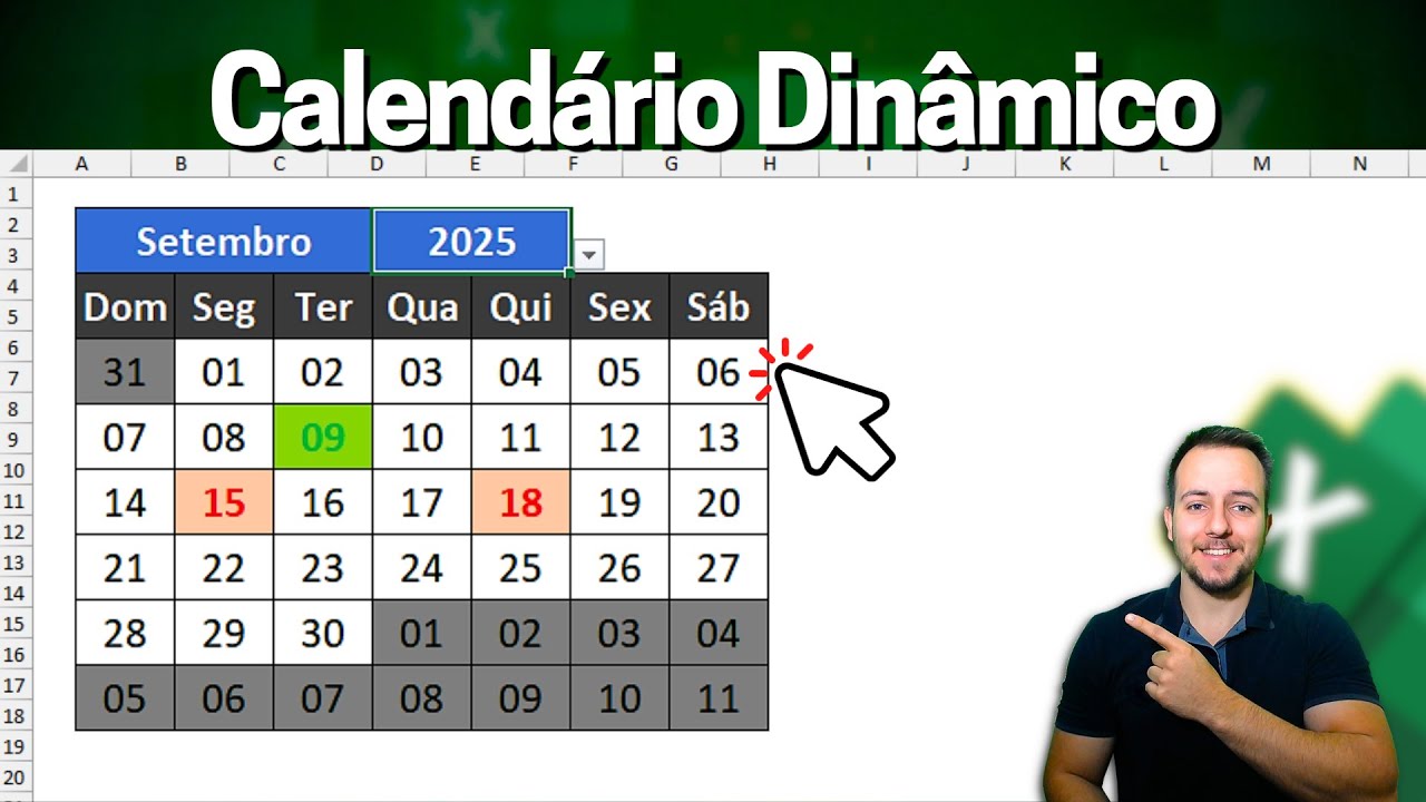 Como Fazer Calendário Interativo no Excel | Calendário Automático e Dinâmico