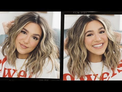 BEACH WAVES ON MID LENGTH HAIR TUTORIAL! | 2021