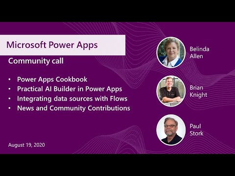 Microsoft Power Apps community call August 2020