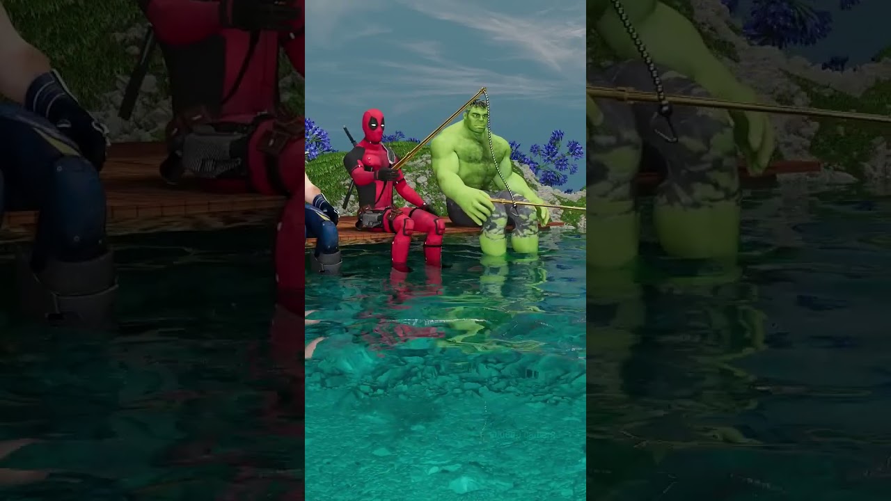 Wolverine VS Deadpool VS Hulk Hulk catches a snake Marvel Animation