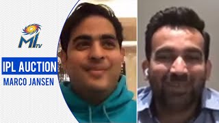 Akash Ambani and Zaheer Khan on Marco Jansen | मार्को पर विचार | IPL Auction 2021