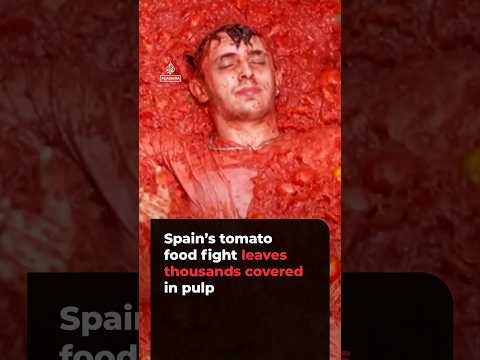 Spain’s tomato food fight leaves thousands covered in pulp