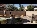 Me And Owen Jumping Into Pool Off Trampoline
