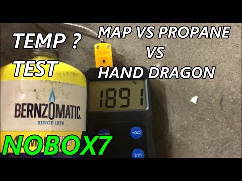 How much hotter is MAPPRO vs Propane Vs HAND DRAGON