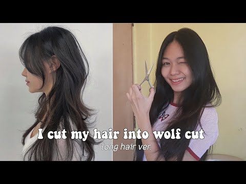 I CUT MY HAIR INTO WOLF CUT (long hair version)