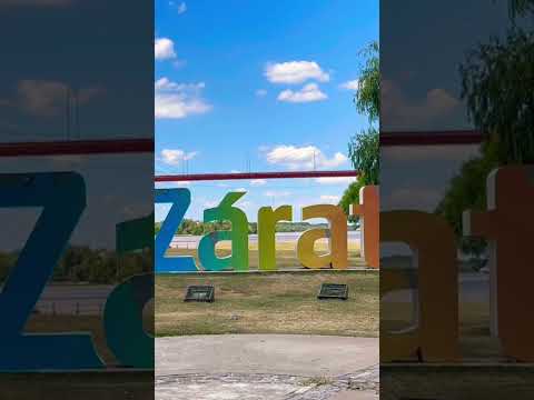 Letras de la ciudad de #zarate y de fondo el imponente puente colgante #shorts #buenosaires #travel