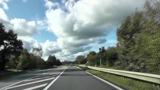 preview picture of video 'Driving From The Carrefour Market, Plouguernével To Bricomarché Store, Rostrenen, Brittany, France'