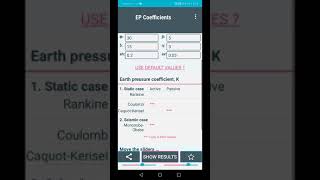 Civil Engineering APP | Geotechnical Engineering APP Lateral Pressure Coefficient Android CALCULATOR